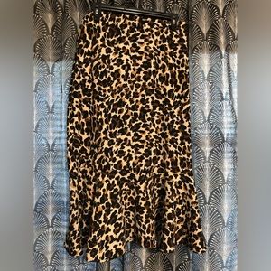 Fishtail pencil leopard skirt Ladies L stretchy
